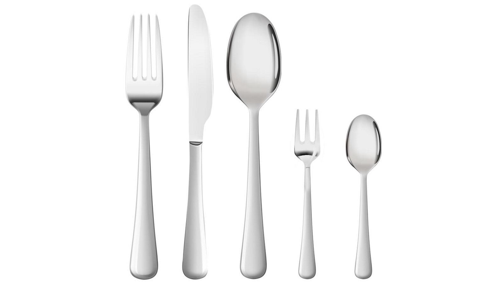 Toque - Stainless Steel Cutlery Set Knife Fork Spoon Tableware 30pcs - Glossy Silver