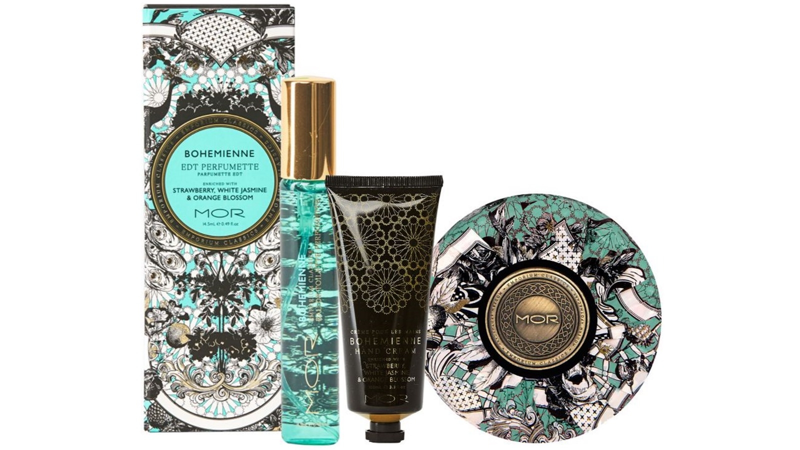 MOR Bohemienne Hand Cream, Soap and Perfumette Set