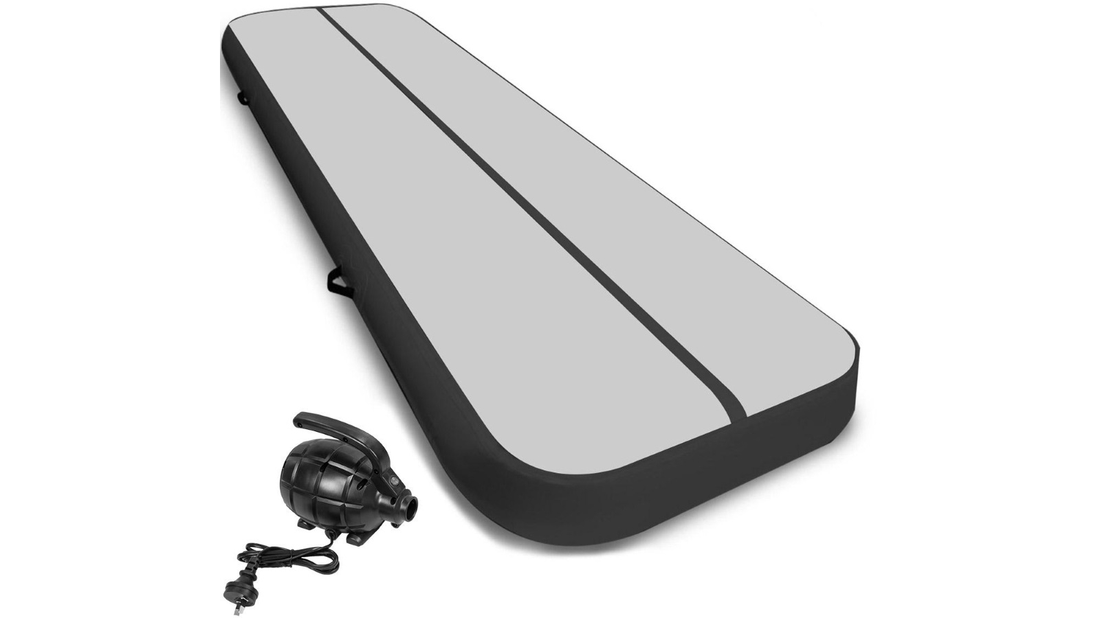 Powertrain 8m Air Track Tumbling Mat With Pump - Grey/Black