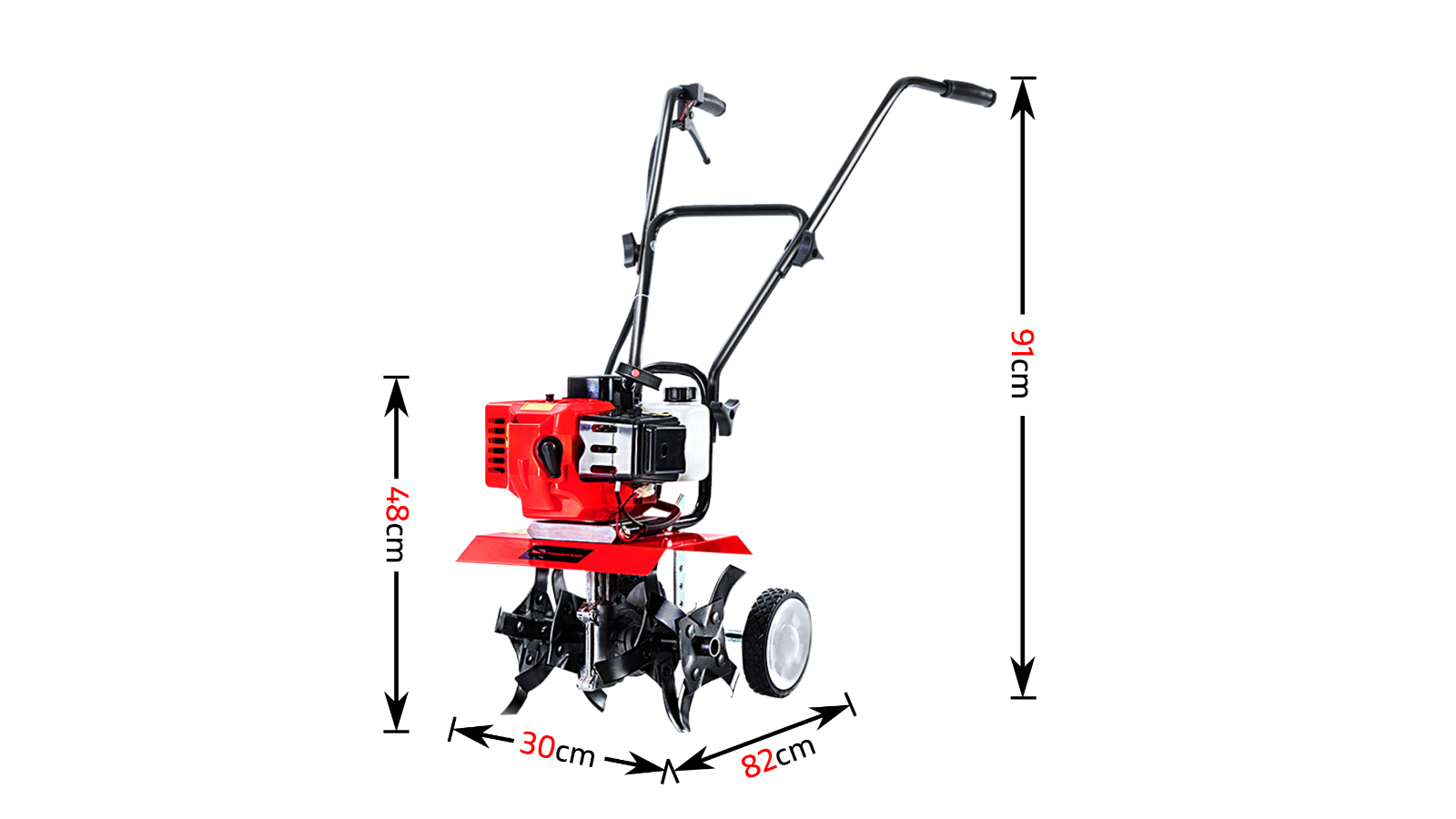 88CC Petrol Garden Cultivator Tiller Rotary Hoe 4 Tine Rototiller 2-Stroke