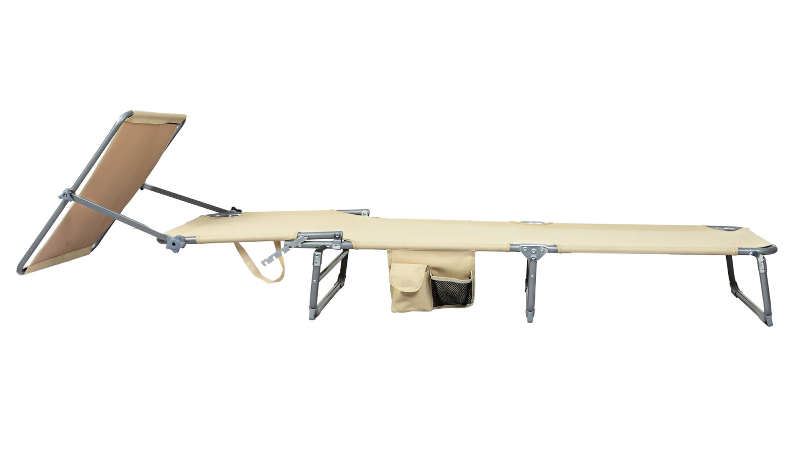 Levede Folding Beach Lounge Chair Portable Sun Lounger Deck Outdoor Khaki