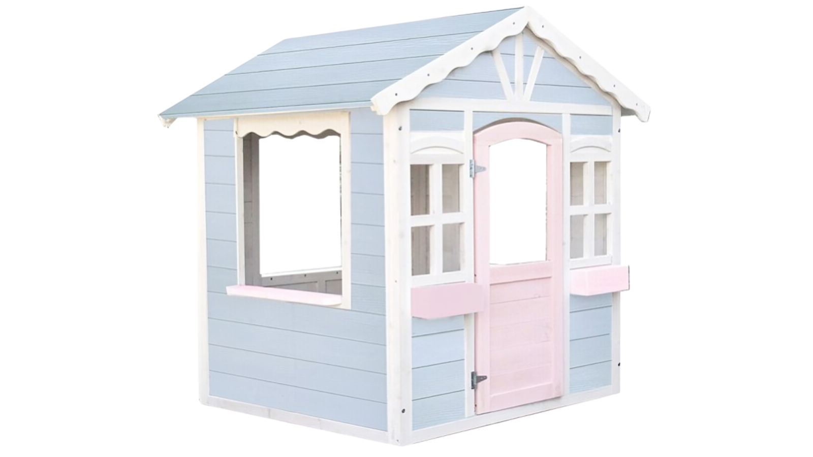 ROVO Kids Cubby House Outdoor Wooden DIY Timber Cottage Style Playhouse, For Children