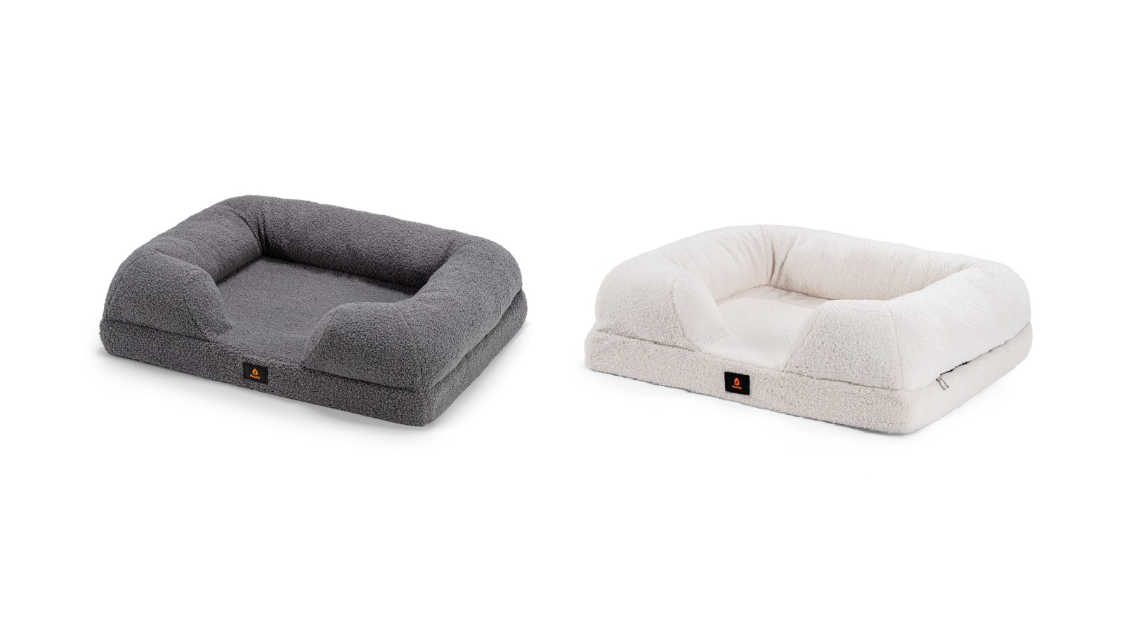 Petzly Memory Foam Dog Bed Pet Sofa Calming Bed Washable Removable Grey x Large