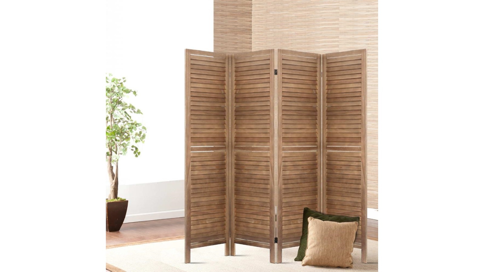 Artiss Room Divider Privacy Screen Foldable Partition Stand 4 Panel Brown