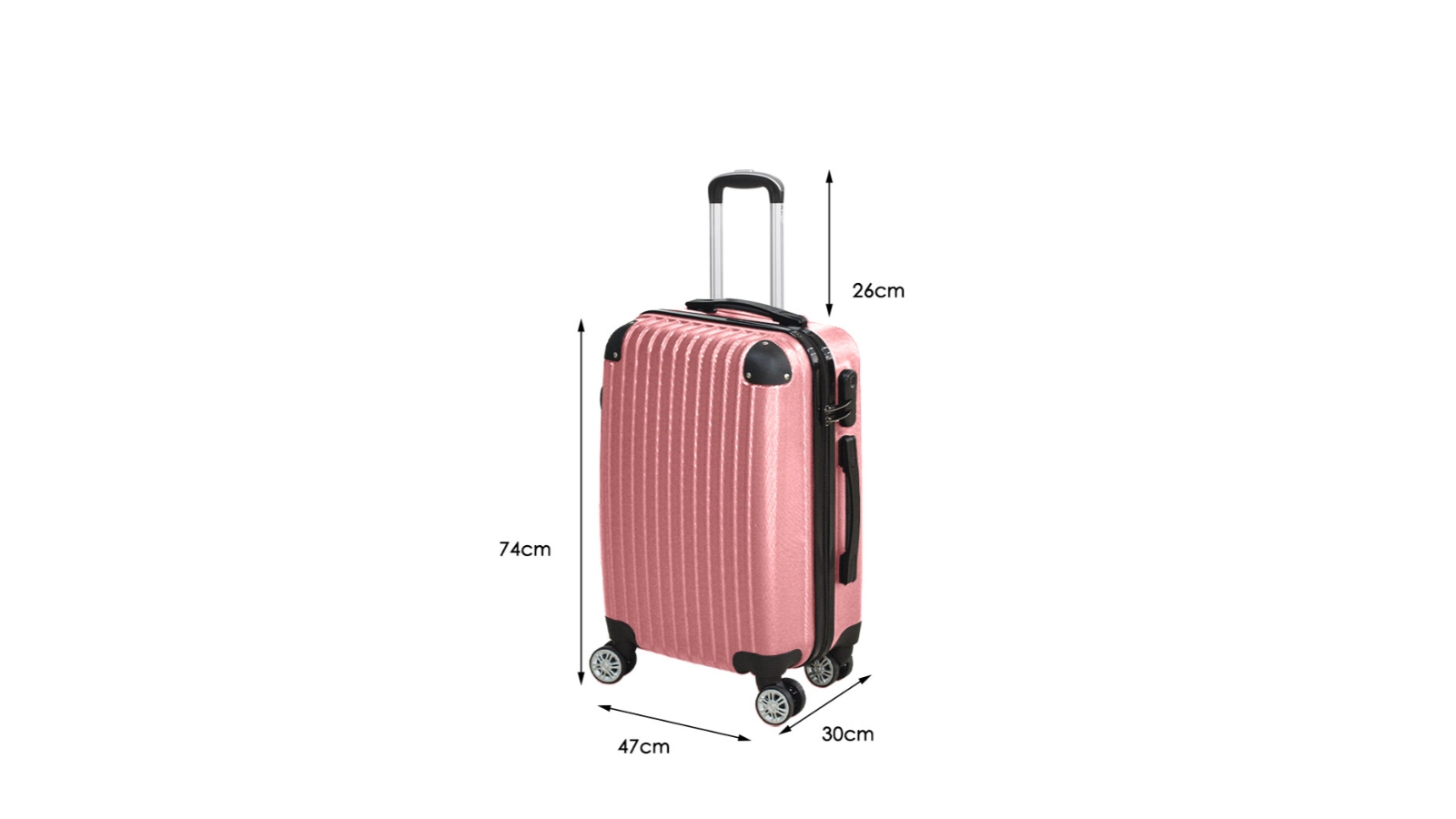 Slimbridge 28" Travel Luggage Suitcase TSA Lock Carry Bag Hard Case Rose Gold