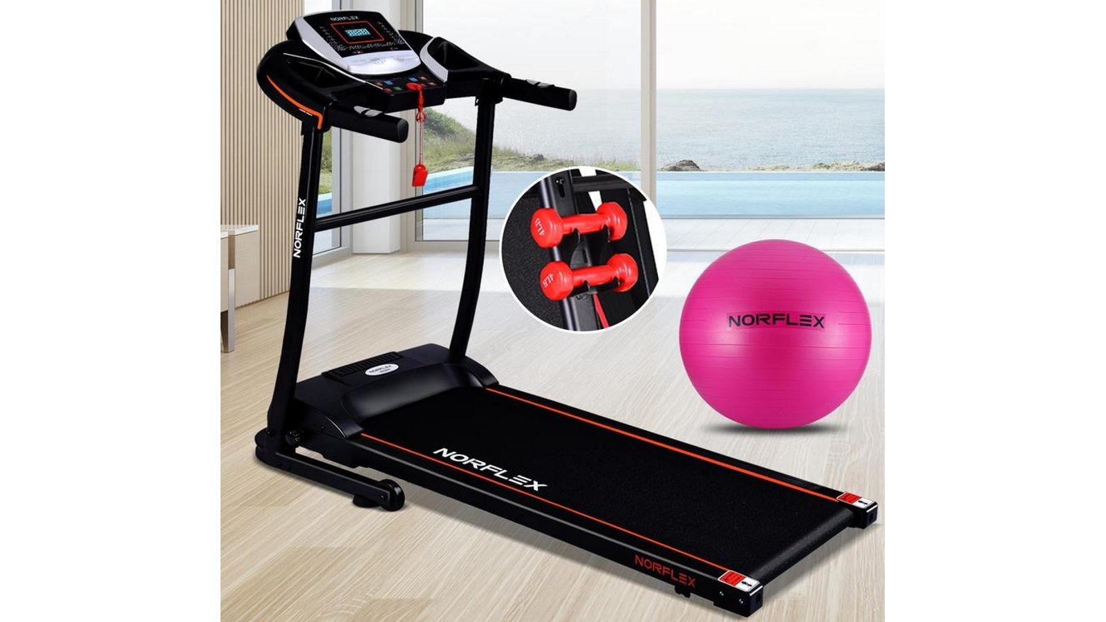 NORFLEX Electric Treadmill Home Gym Ball Exercise Machine Fitness Equipment