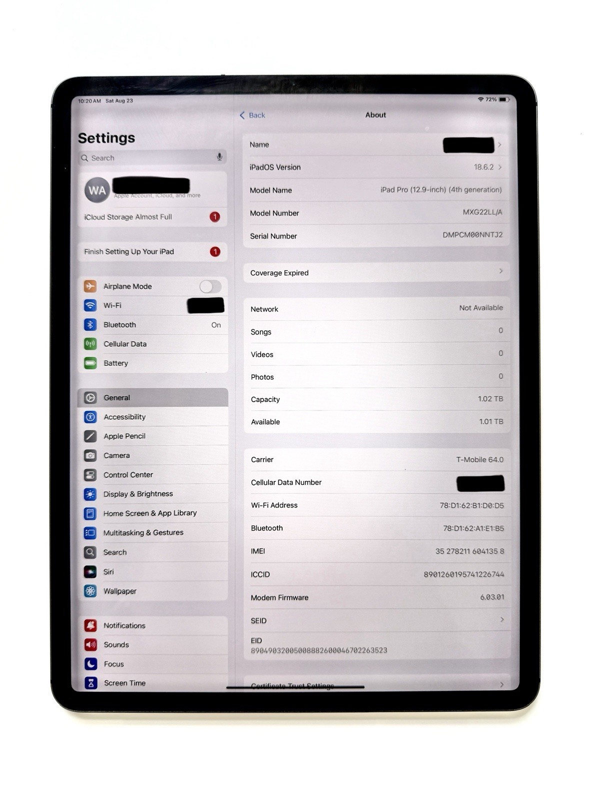 Apple iPad Pro 12.9 (4th Generation) - Wi-Fi - 1 TB - Space Gray