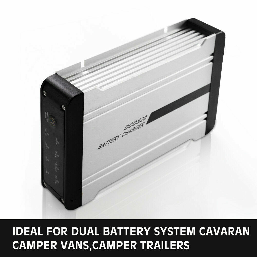 Dual Input 20A DC/DC Multi-Stage Battery Charger to Suit Lead and Lithium Style Batteries