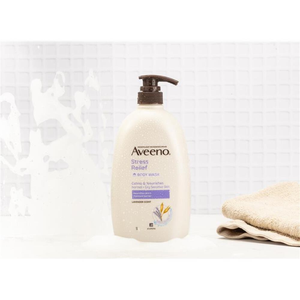 Aveeno Stress Relief Lavender Scented Body Wash 1L