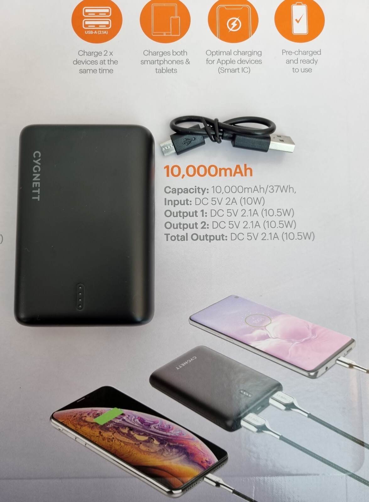 Cygnett ChargeUp Swift 10K Qi Wireless Power Bank | Toy Deals