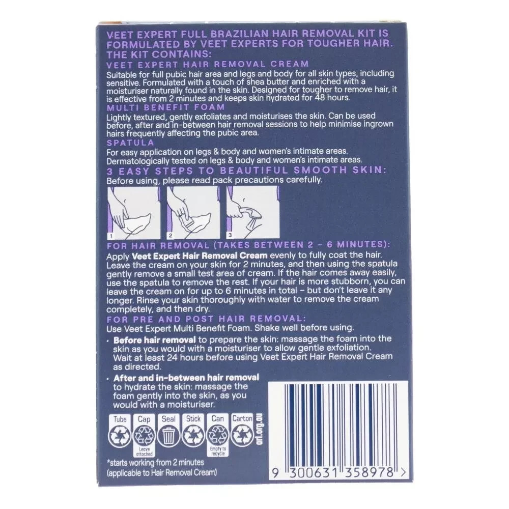 Veet Expert Brazilian Hair Removal Cream Kit