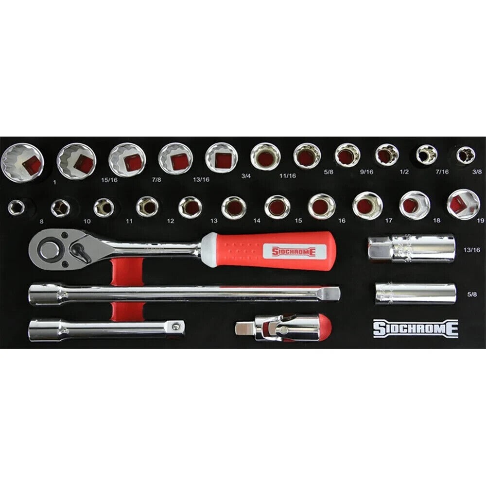 Sidchrome 1/2" Socket Set Custom Kit - 28 Piece
