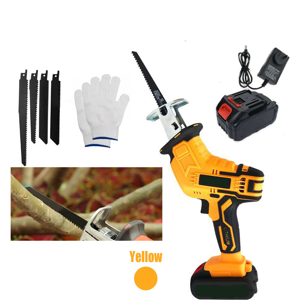 Yellow Cordless Electric Reciprocating Saw Cutter W+ Blades For Makita Battery V201-FDZ0030YL8AU