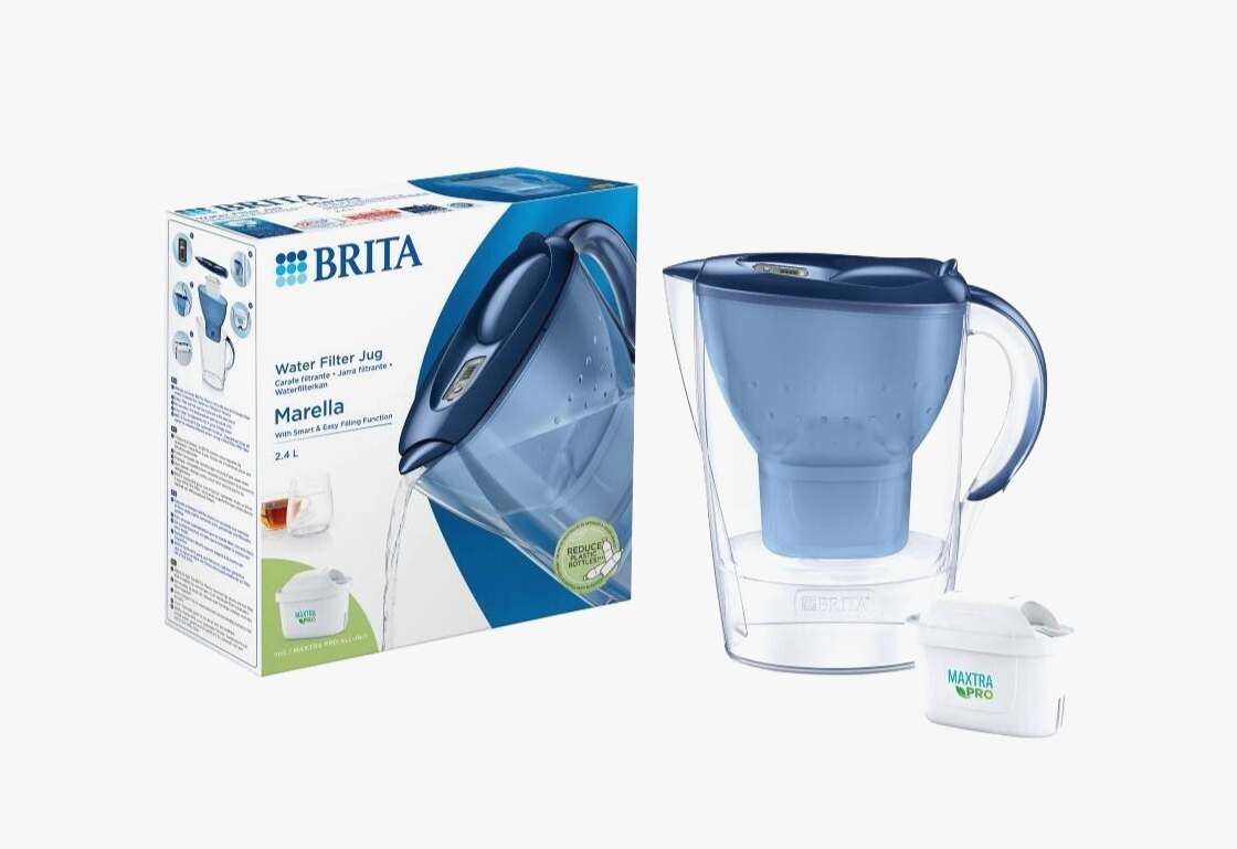 BRITA Marella Filter Water Filter Blue Purify Jug With Maxtra Pro Water Filter