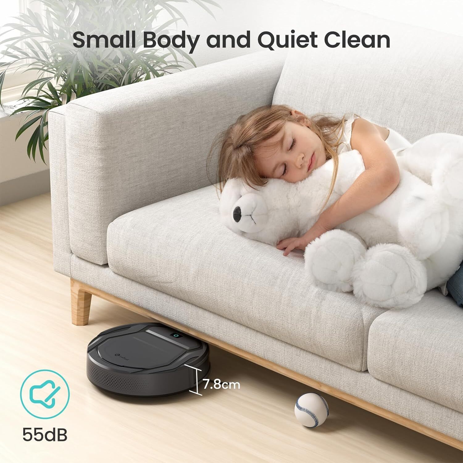 Lefant M210P Robot Vacuum, 2200Pa, Alexa Control, Pet Hair, Hard Floor, Black
