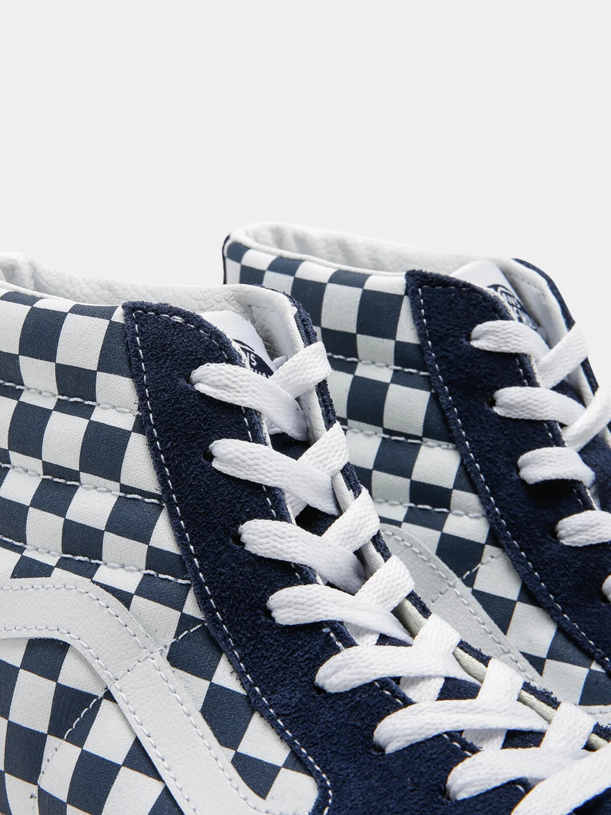 Vans Unisex Sk8-Hi Top Sneakers Checkerboard Dress Blue/White Size 12