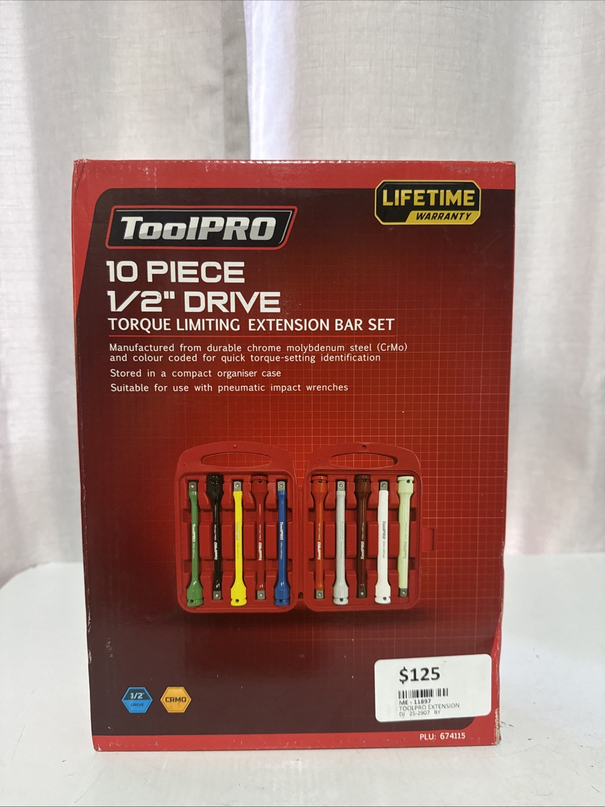 ToolPRO Torque Limiting Extension Bar Set 1/2" Drive 10 Piece