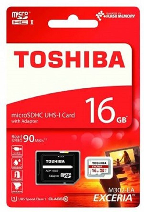Toshiba Exceria 16GB microSDXC Memory Card Class 10 90MB/s (m302)