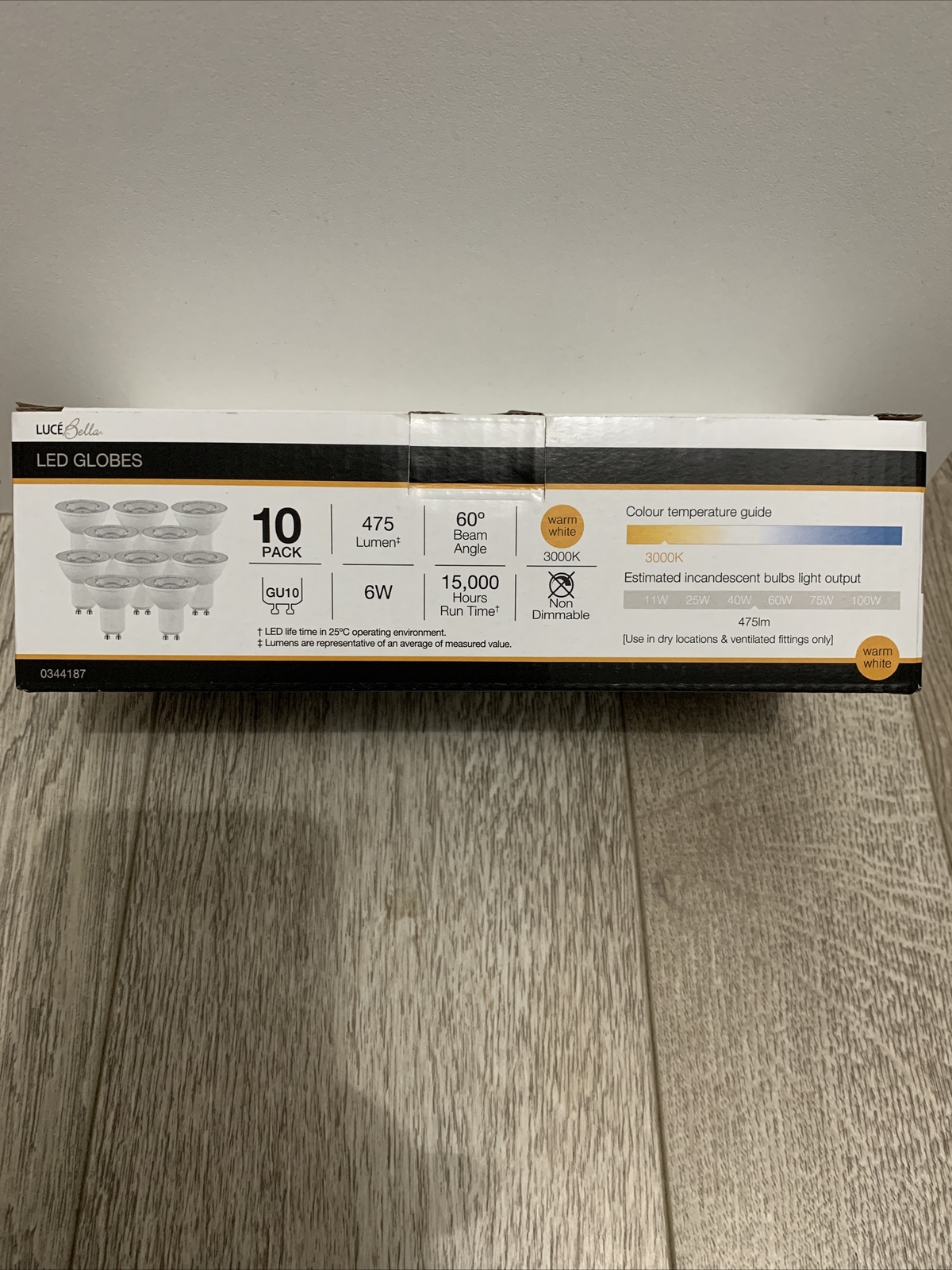 Luce Bella GU10 LED 475LM Warm White 6W 60 Degree Globe 10 Pack