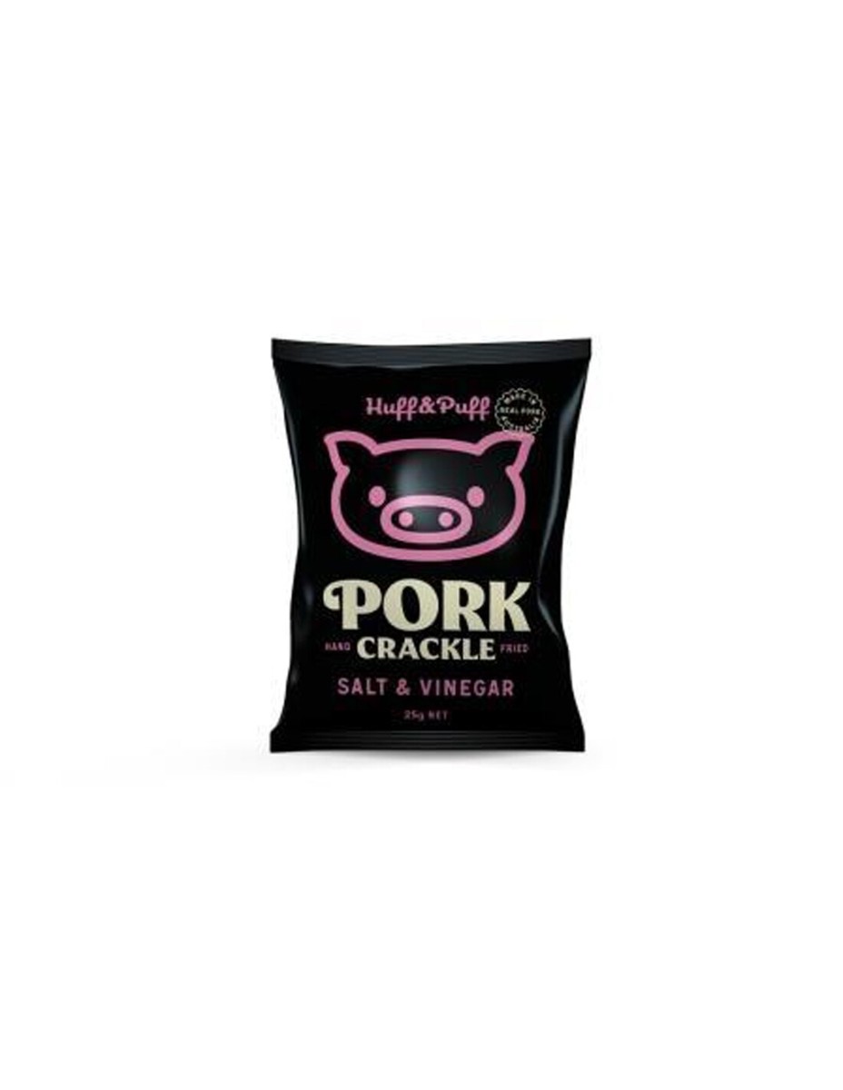Huff & Puff Pork Crackle 25g Salt & Vinegar