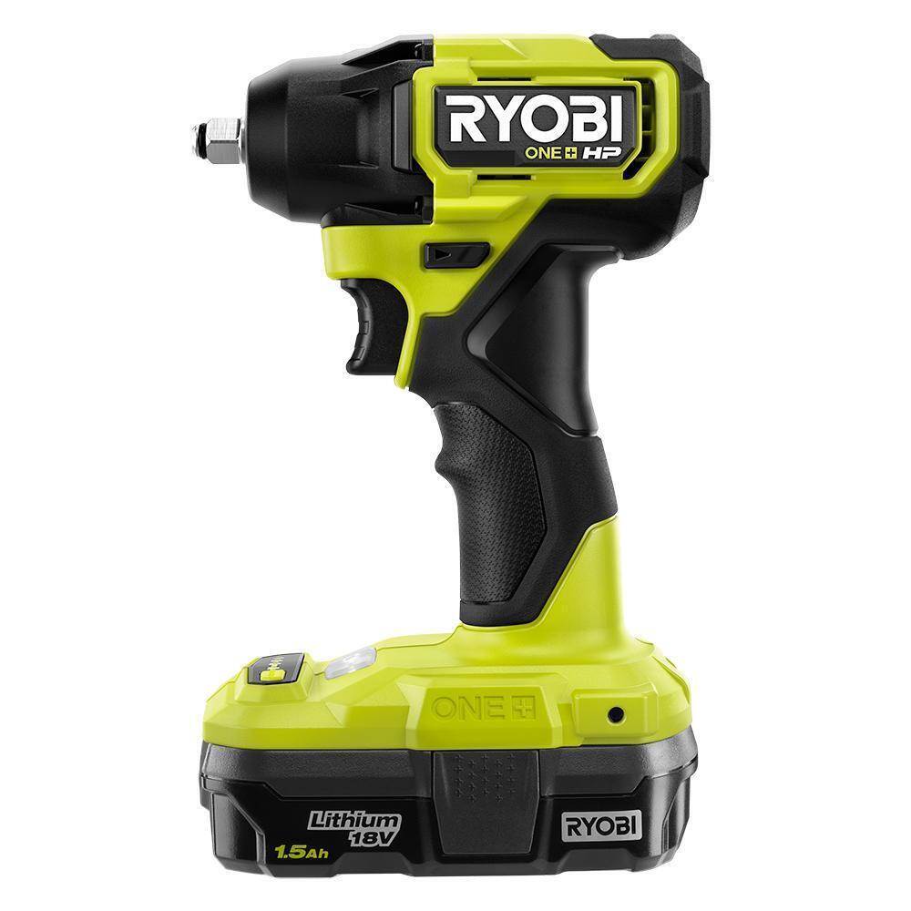 One+ HP 18V Brushless Cordless Compact 3/8 in. Impact Wrench Kit with 1.5 AH Battery and 18V Charger