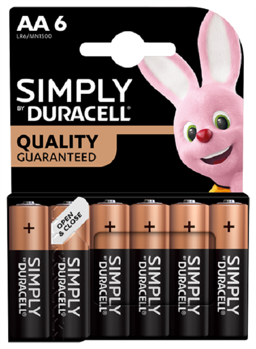 S18450 Duracell Aa Simply, Pack of 6