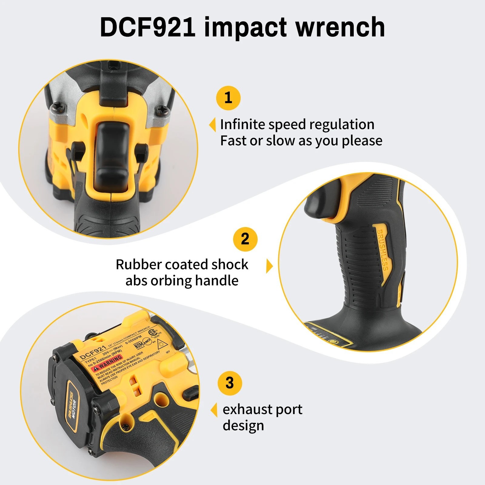 DeWalt Dcf921b Cordless Impact Wrench, 1/2 Inch Drive Size, 300 Ft-lb Fastening Torque