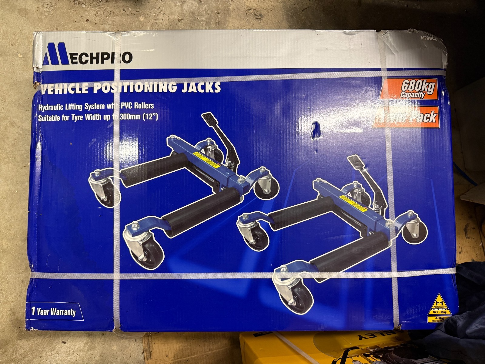 Mechpro Blue Vehicle Positioning Hydraulic Jack Pair 680kg - MPBVPJ2