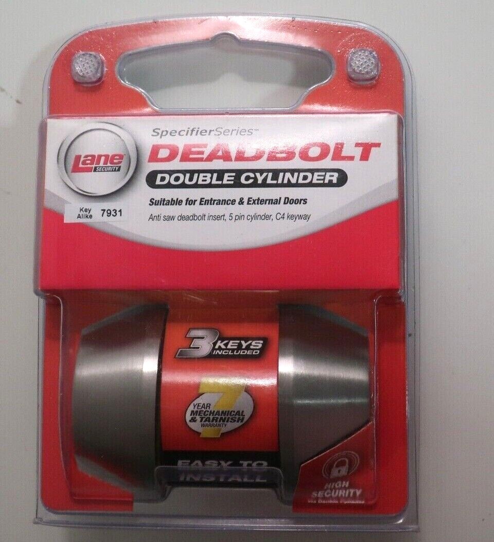 Lane Double Cylinder Deadbolt Satin Stainless Steel