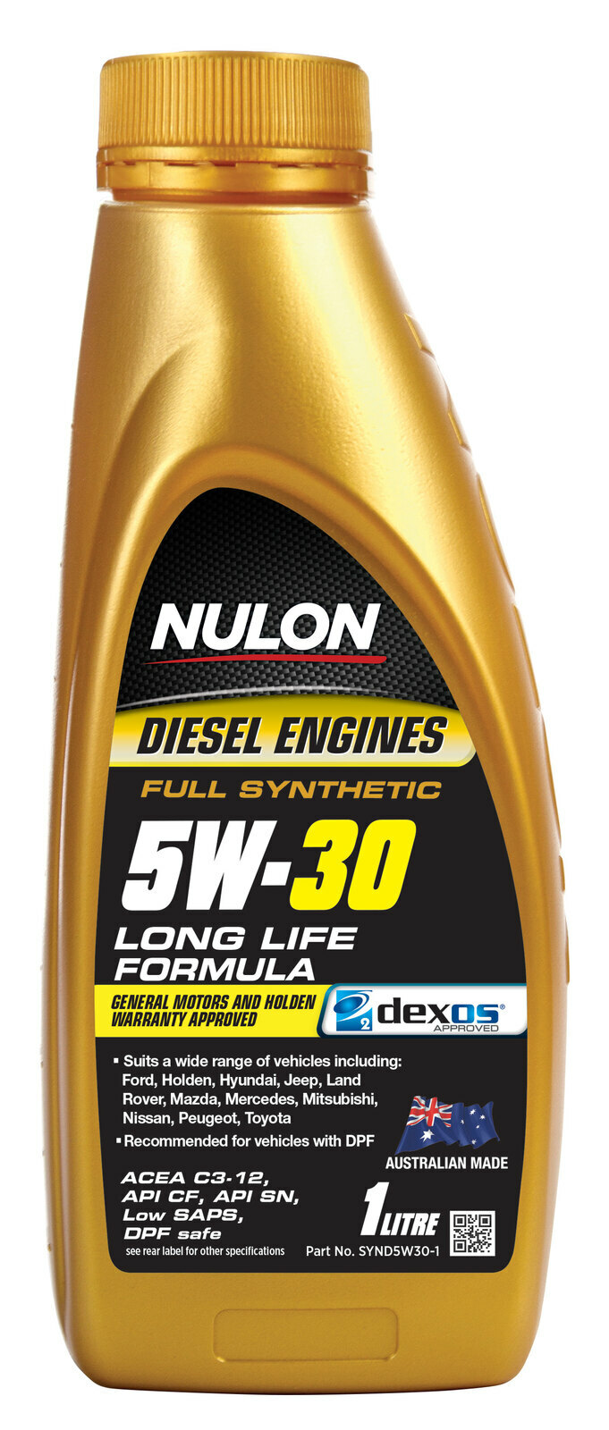 Nulon Full Synthetic Diesel Long Life Engine Oil - 5W-30 1 Litre
