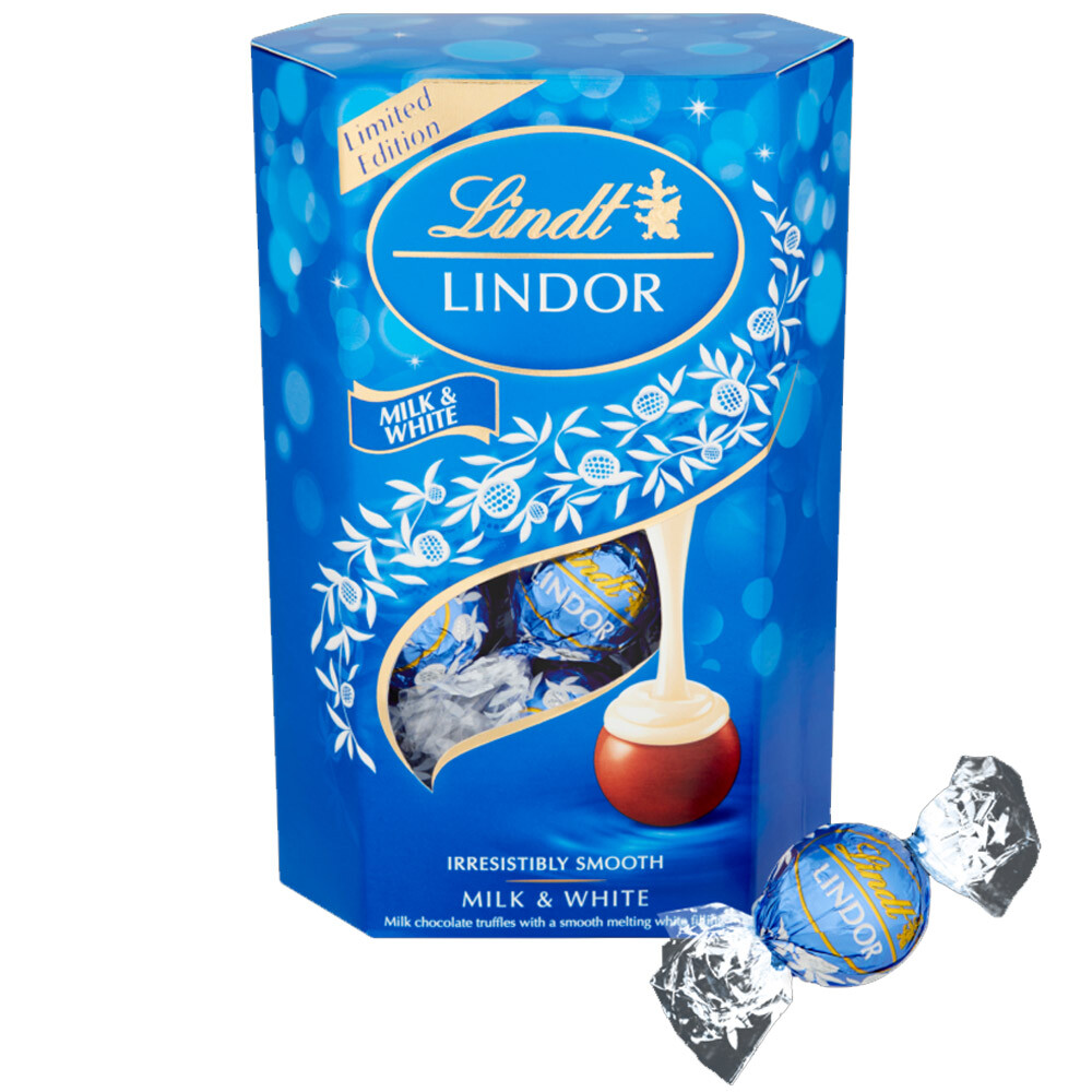 Lindt Lindor Milk and White Chocolate Truffles Gift Box 200g