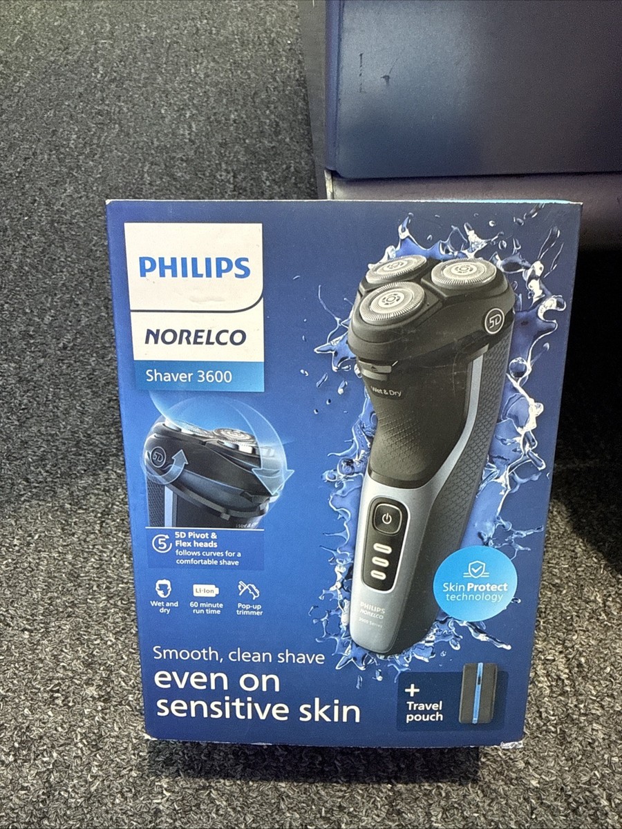 Philips Norelco Shaver 3600, Rechargeable Wet & Dry Electric Shaver with Pop-up Trimmer and Storage Pouch, S3243/91
