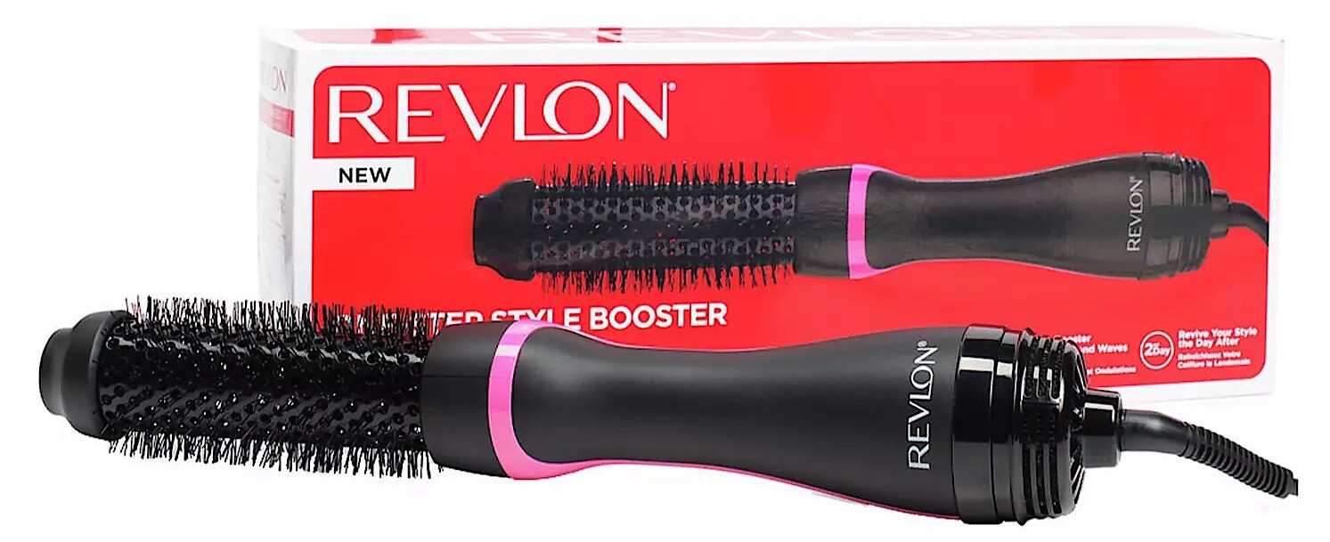 Revlon One-Step Style Booster - Round Brush Dryer & Styler, Round Brush- 38 mm (Thermal Bristles, Ceramic-Coated Barrel, Ionic + Ceramic Technology)