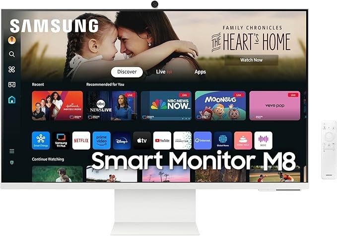 Samsung - 32" M80D Smart 4K UHD Monitor with Streaming TV Built in Speakers USB-C Ergonomic Stand and Slimfit Camera - Warm White