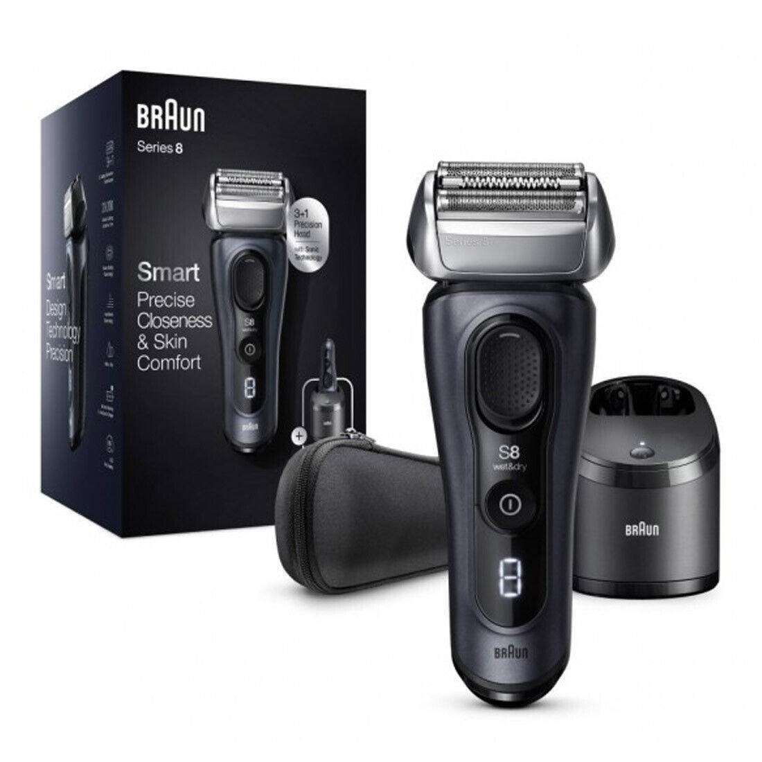 Braun - Series 8 8453CC Wet/Dry Electric Shaver - Grey - 8453CC - 069055889916