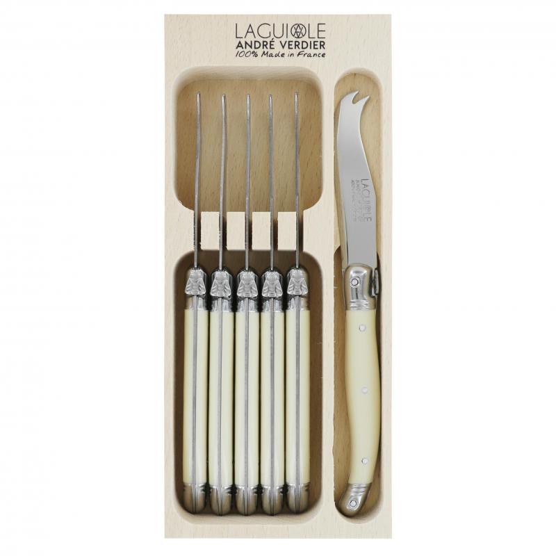 Laguiole by Andre Verdier Debutant Table Knife Set of 6 Ivory