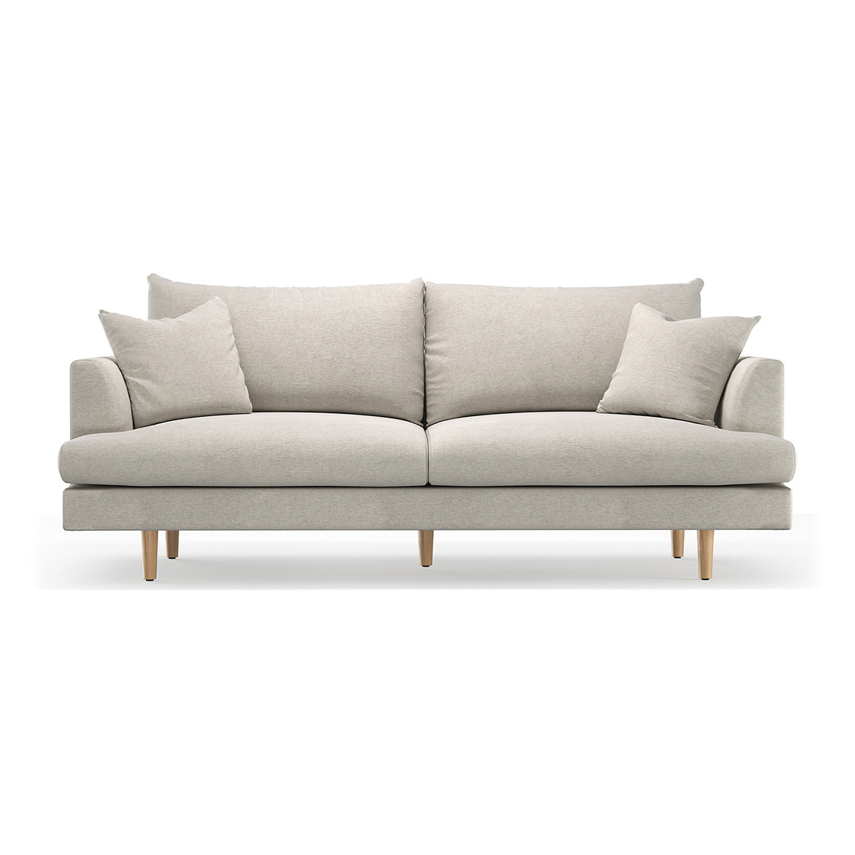 Byron Fabric Sofa, 3 Seater, Oatmeal, Scandinavian Style