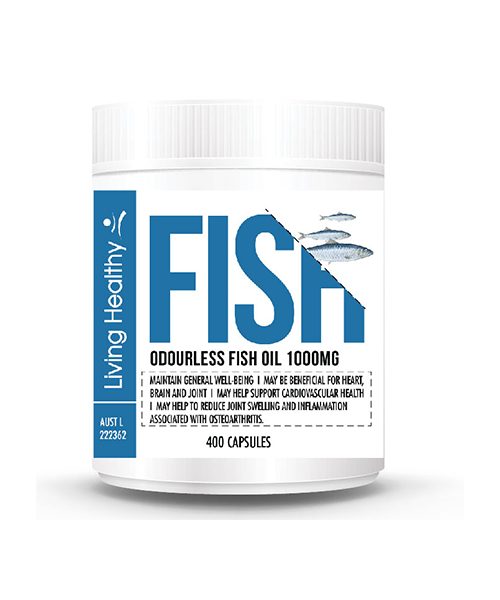 Living Healthy Fish Oil Odourless 1000mg - 400 Soft Gel Capsules