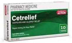 Pharmacy Action Cetrelief 10mg 10 Tablets (S2)