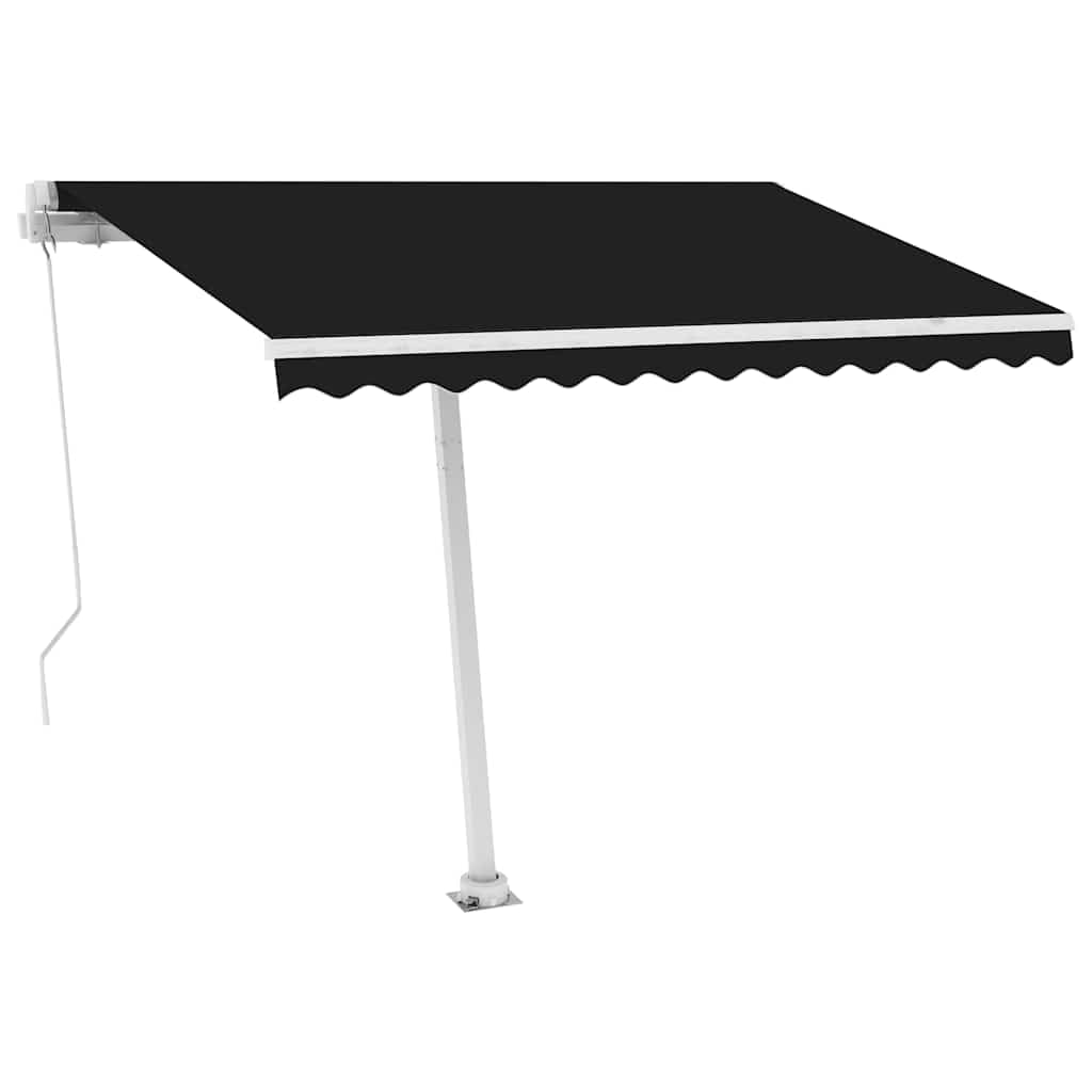 vidaXL 300 x 250cm Freestanding Manual Retractable Awning - Anthracite