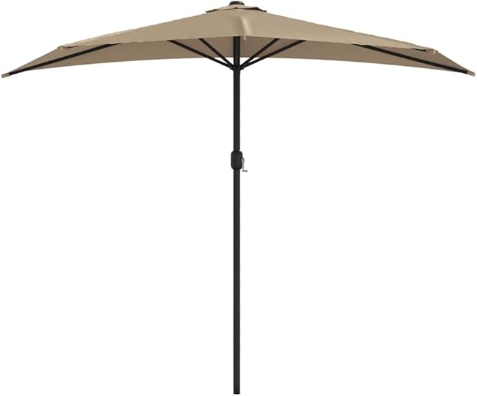 vidaXL - Balcony Parasol With Aluminium Pole Half - Taupe - 270x135 cm