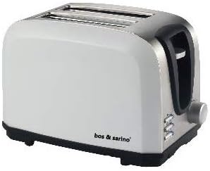 Bos & Sarino 2 Slice White Stainless Steel Toaster - AfterPay & zipPay Available