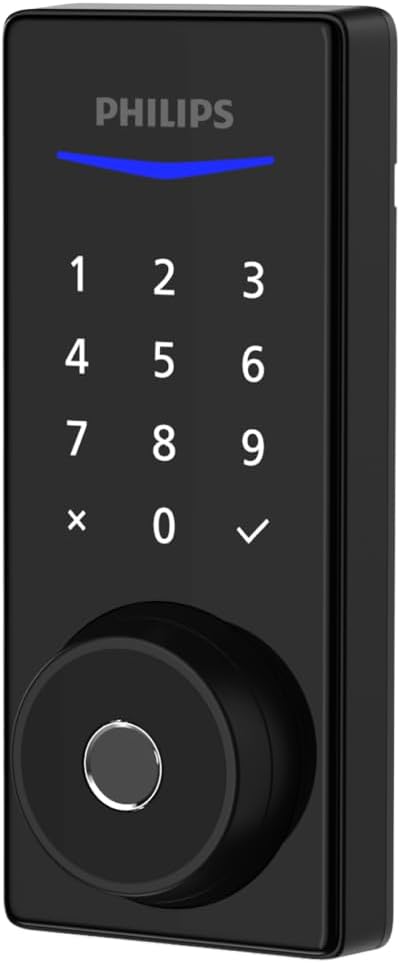 Philips Black EasyKey Fingerprint Standalone Deadbolt Door Lock