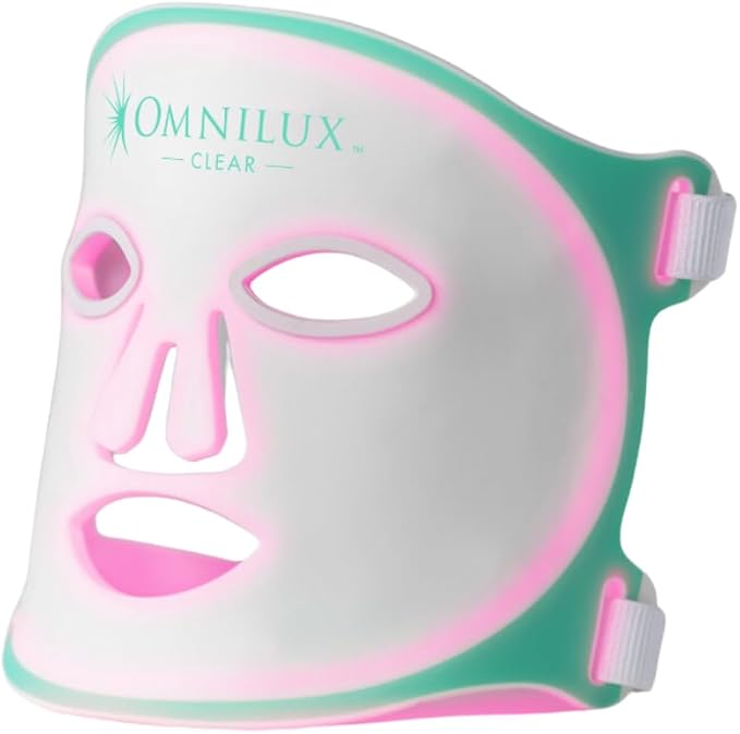 Omnilux Clear Dermatologist-recommended Blue and Red Light Therapy Mask with Clinically-Proven Results for Acne. FDA Cleared and CE Certified