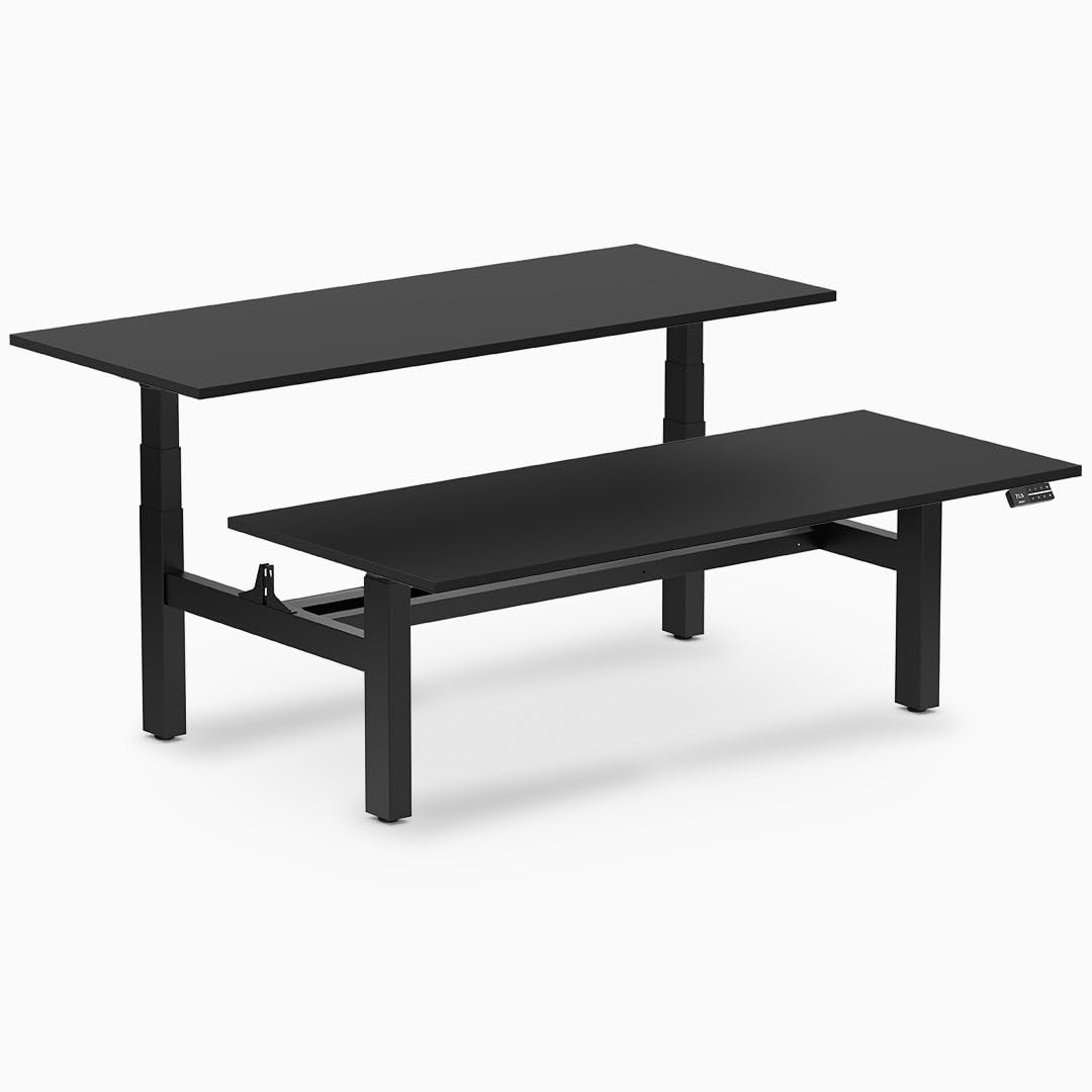 Desky Back to Back Melamine Sit Stand Workstation - 1500x750mm