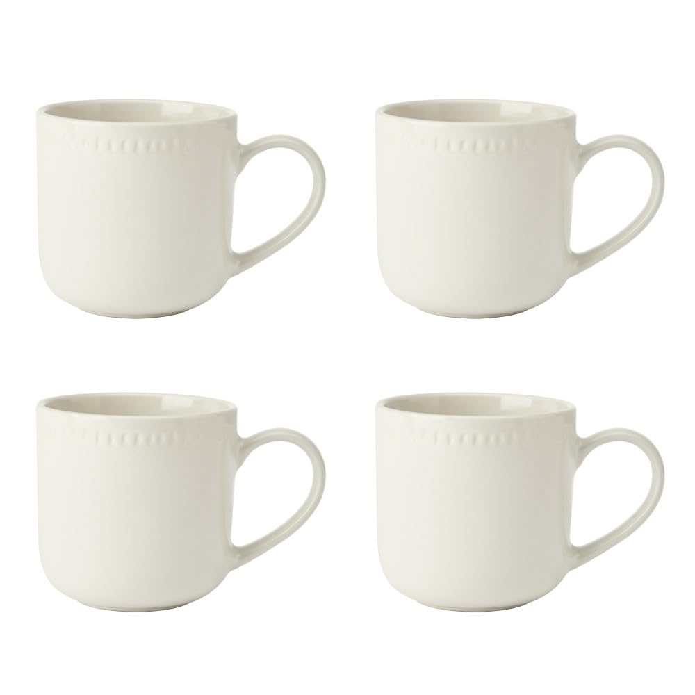 Mikasa Cranborne 4 Piece Stoneware Mug Set 320ml Cream