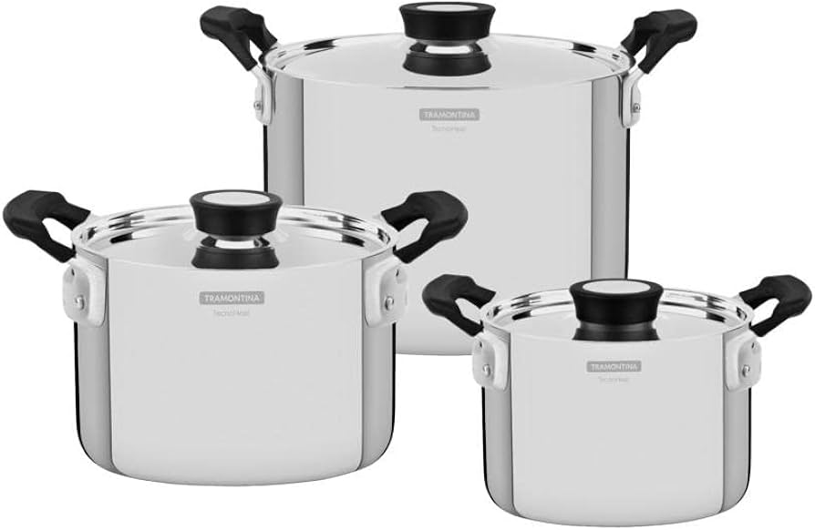 Tramontina Grano Compact 3pc Stainless Steel Cookware Set