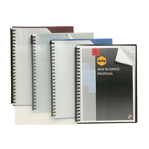 Marbig Display Book Refillable 20 Pocket A4 Clear/Blue