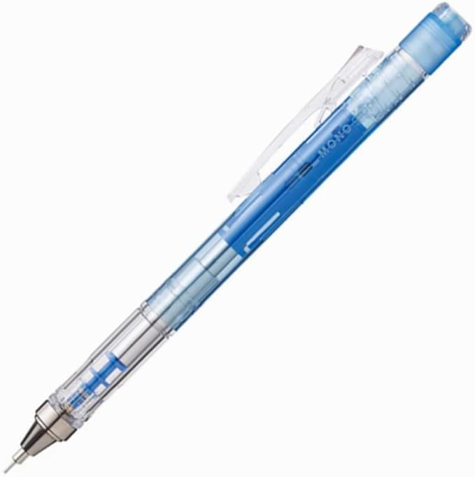 Tombow Mono Graph Shaker Mechanical Pencil - Clear Colour - 0.5 mm, Clear Blue