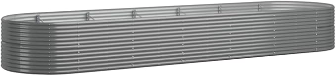 vidaXL Garden Planter Powder-coated Steel 510x140x68 cm Grey